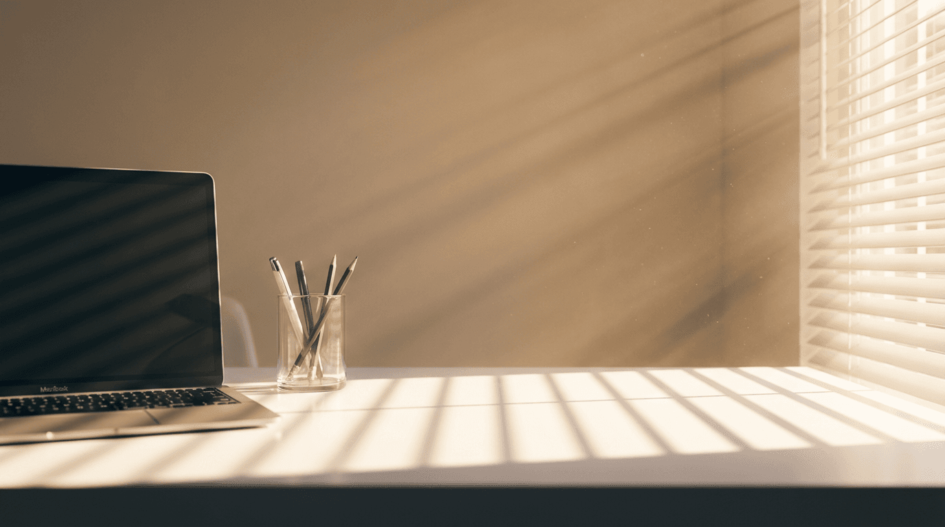 Dark modern studio workspace with violet accent lighting and monitor showing an editing timeline
